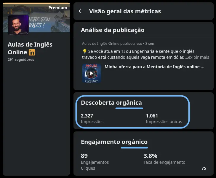 Organic Social Media portfolio preview